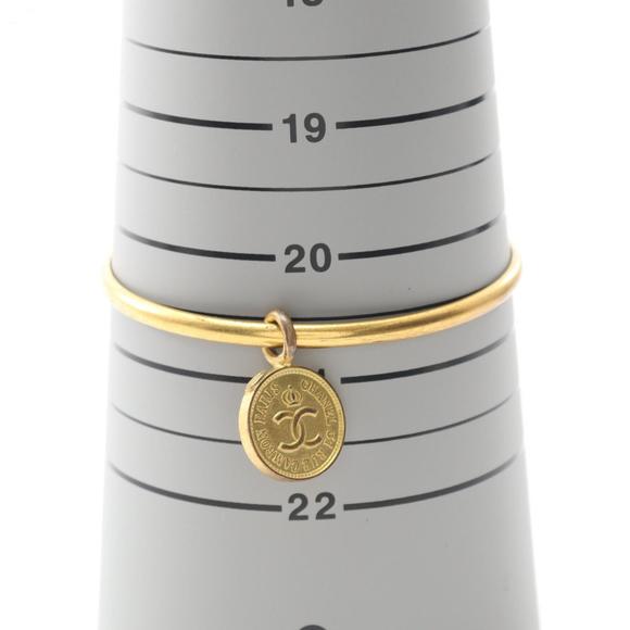 CHANEL Authentic Gold Logo Bracelet